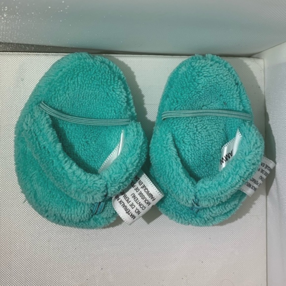 American Girl Plush Turquoise Doll Slippers